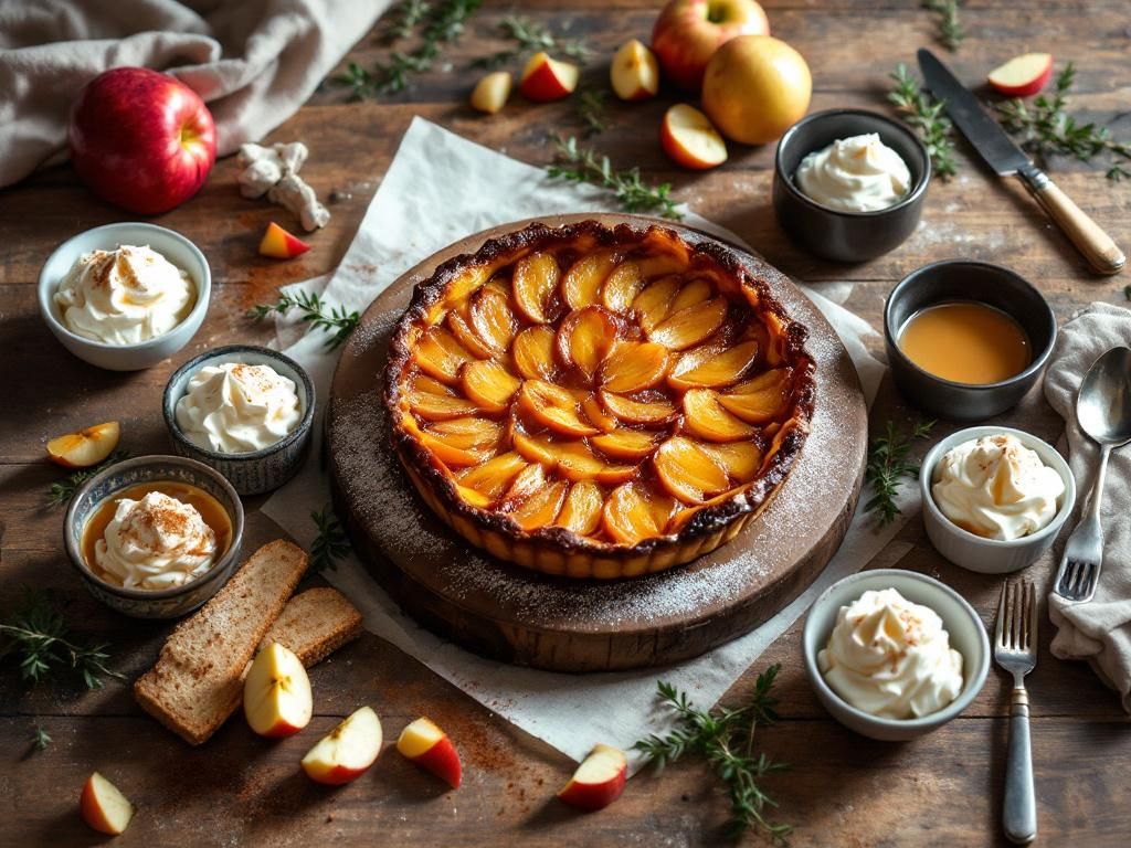 L'art de servir et présenter votre tarte tatin avec ses accompagnements