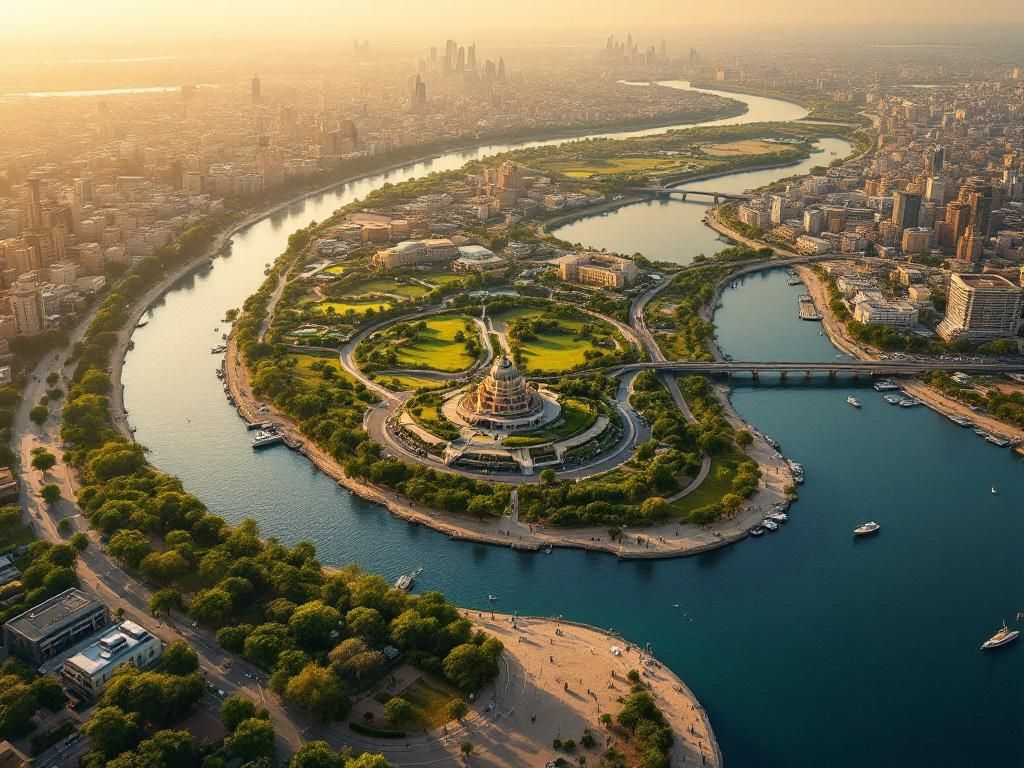 Les trois villes de l'agglomération de Khartoum sur la carte Les trois villes de l'agglomération de Khartoum sur la carte